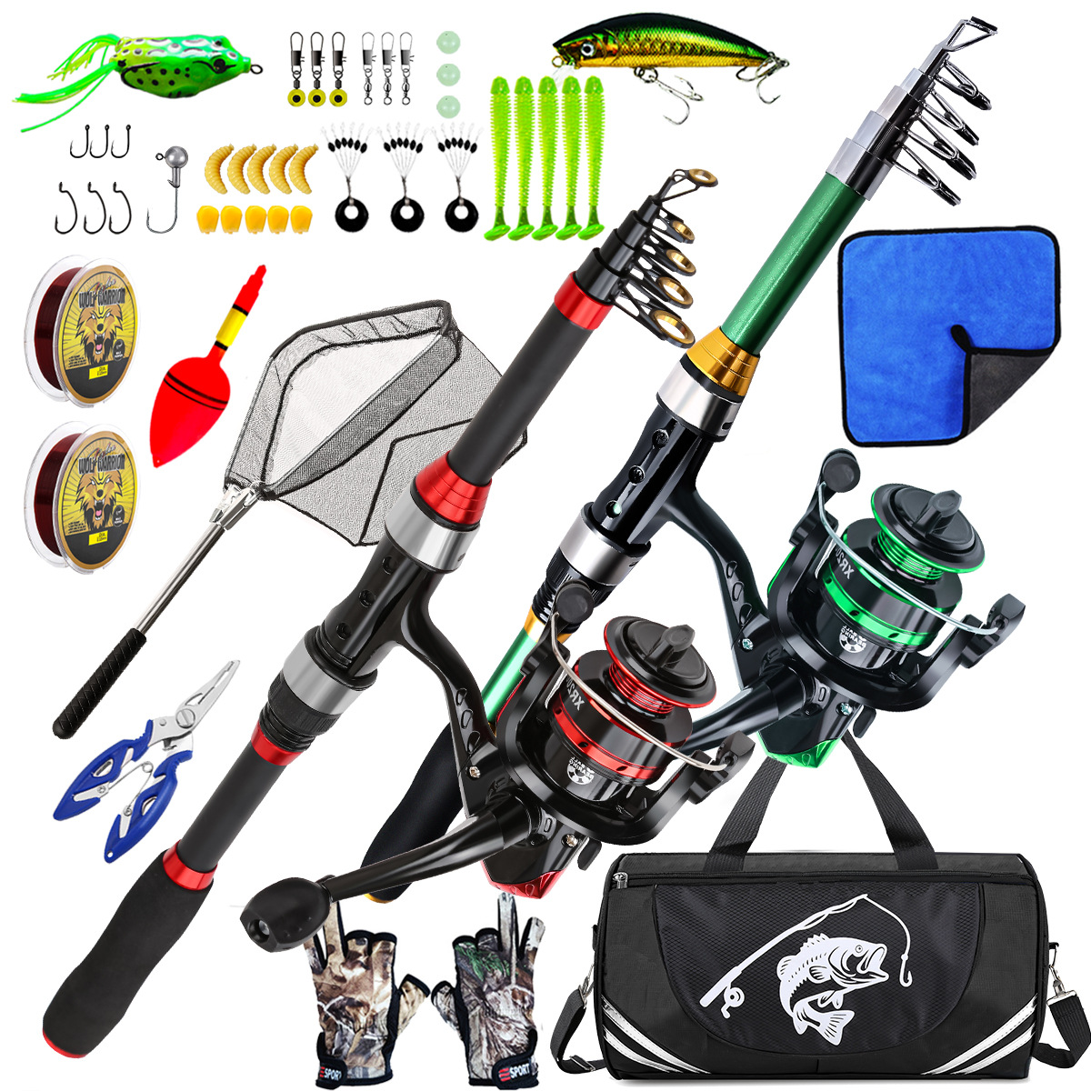 1.8m Telescopic Double Lure Ro - Landing Net Telescopic reseña y precio