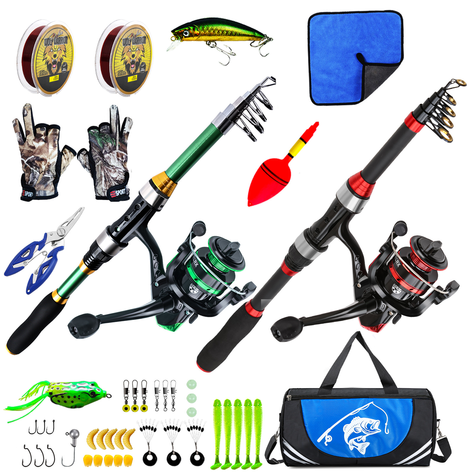 1.8m Telescopic Double Lure Ro - Landing Net Telescopic reseña y precio