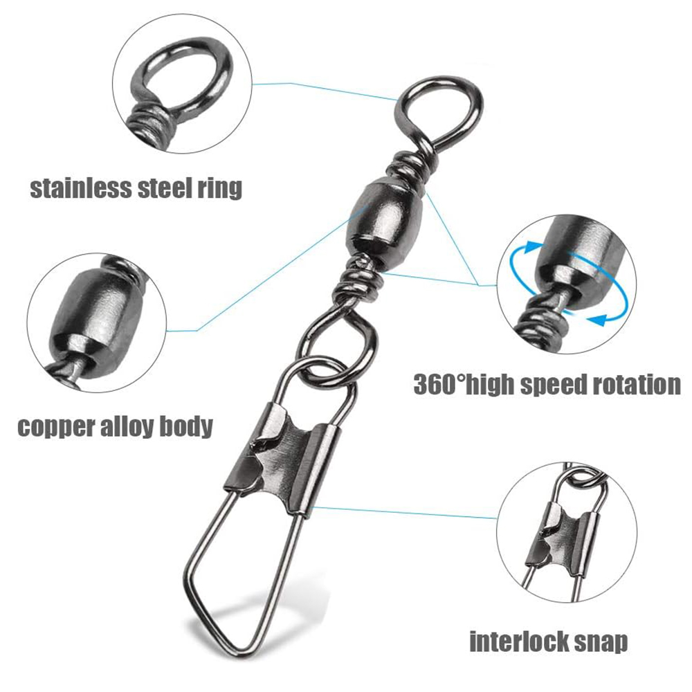 50Pcs Stainless Steel Snap Swi - Baitcasting Reel reseña y precio