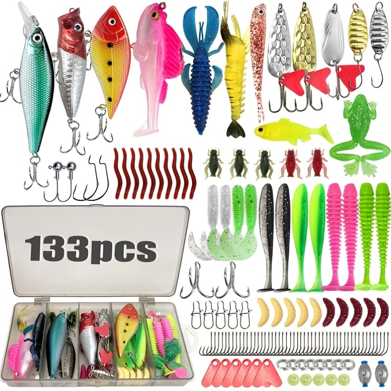 133Pcs Premium Fishing Lures T - Fishing Equipment Bait reseña y precio
