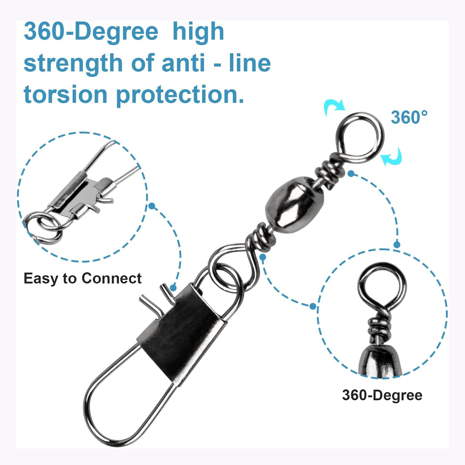 100Pcs/Lot 4#6#8#10#12# Swivel - Fishing Equipment Hook reseña y precio