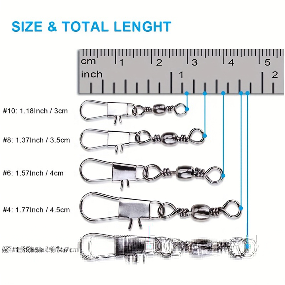 100Pcs/Lot 4#6#8#10#12# Swivel - Fishing Equipment Hook reseña y precio