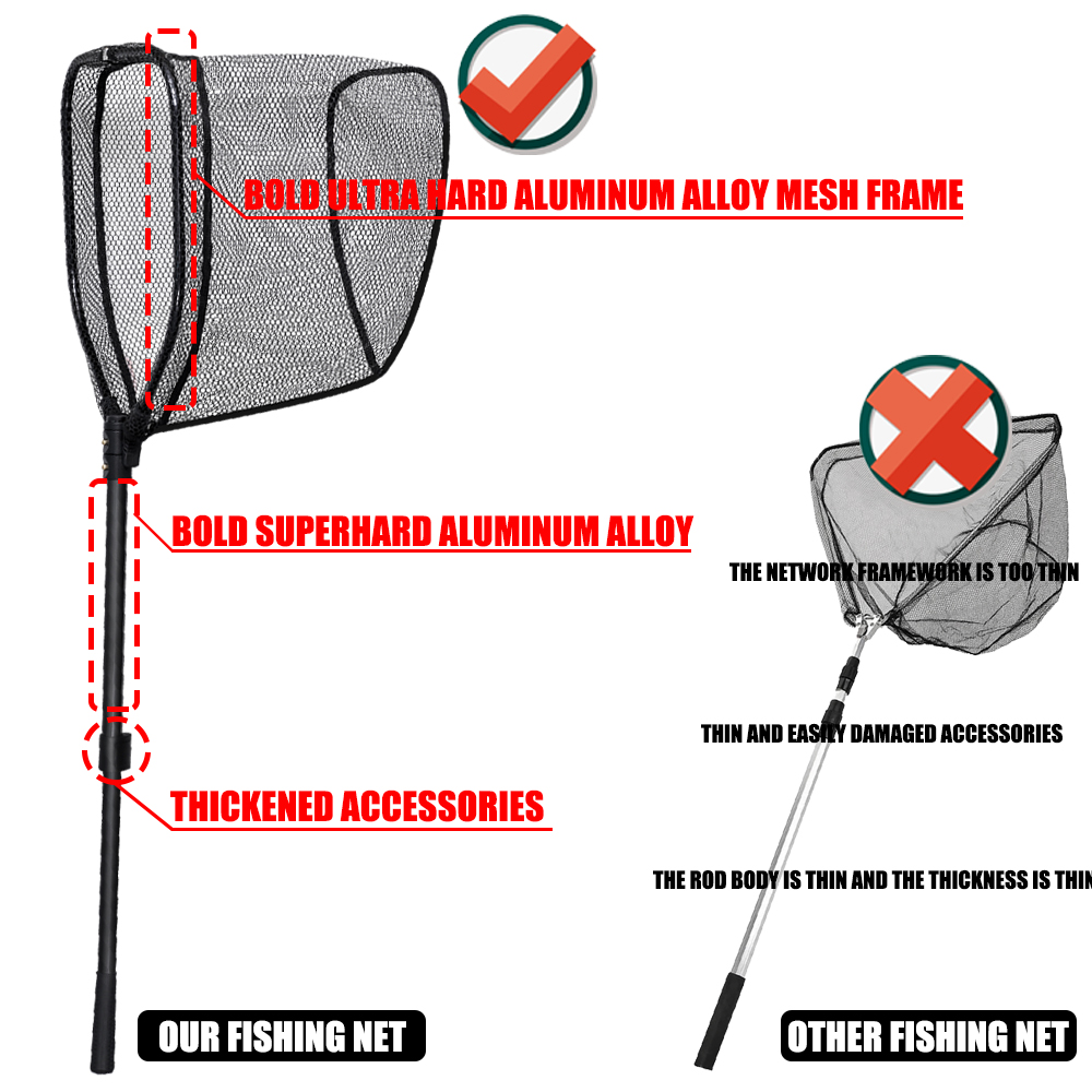 Large Size Aluminum Alloy Fish - Landing Net Telescopic reseña y precio