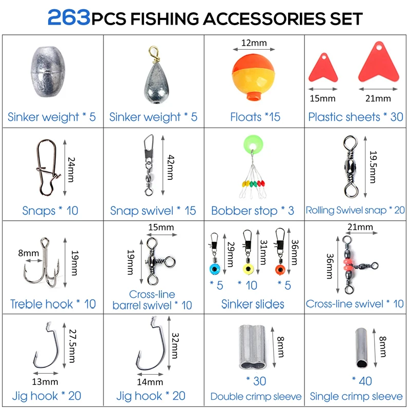 263pcs Outdoor Fishing Accesso - Fishing Equipment Hook reseña y precio