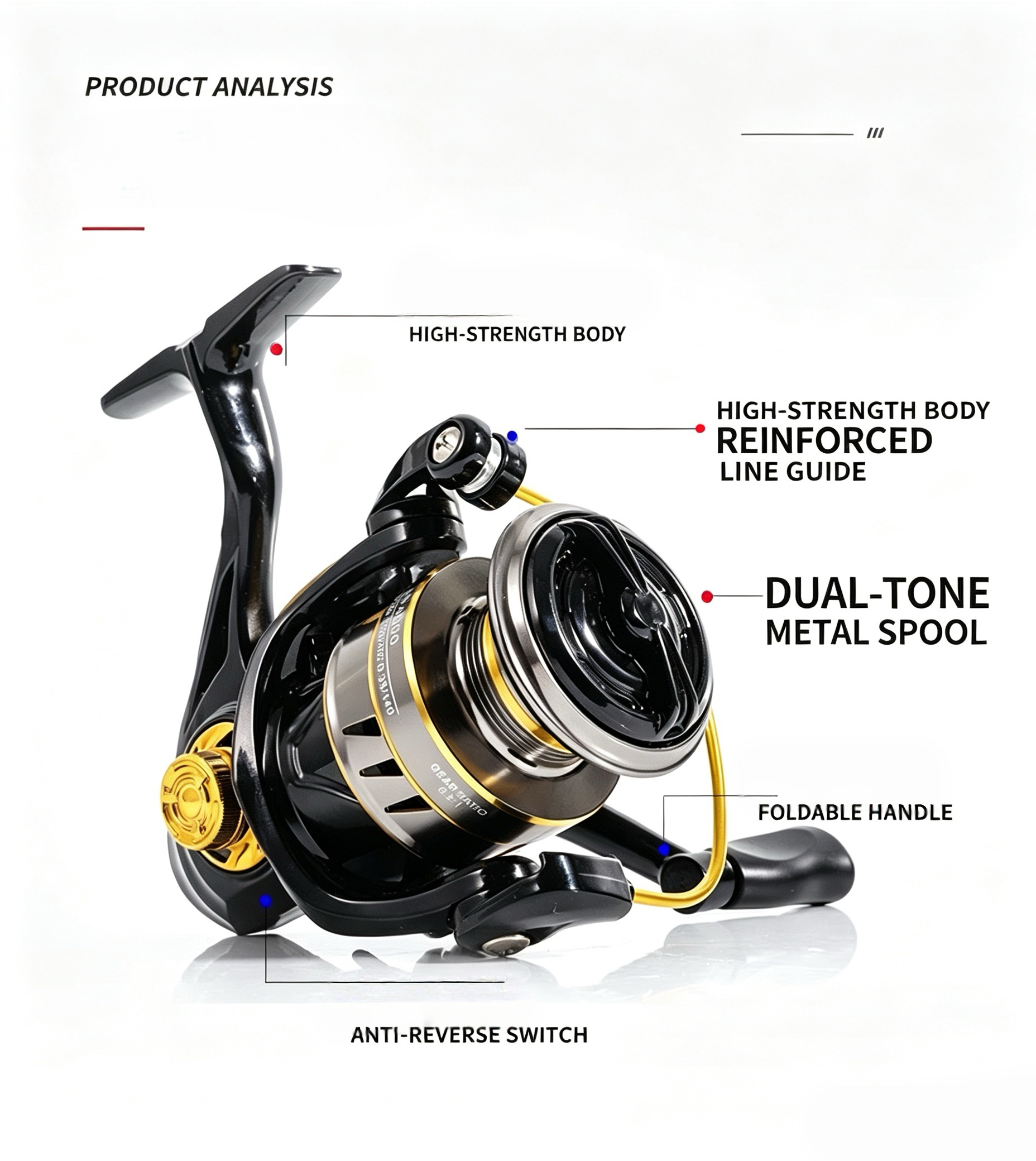 Full Metal Spinning Reel, Long - Fishing Lure reseña y precio