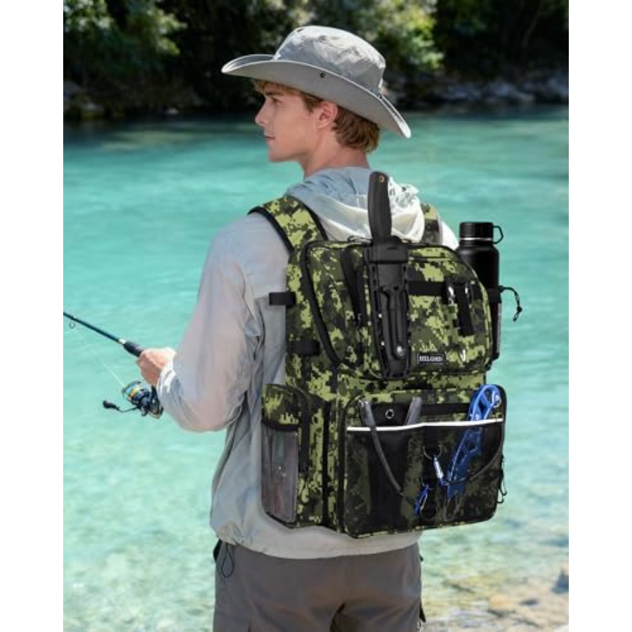 Fishing Backpack with Rod Hold - Rod Holder Fishing reseña y precio