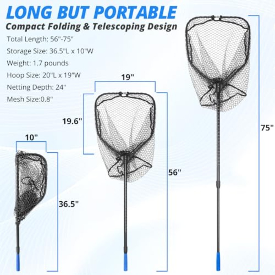 Long Collapsible Landing Net,  - Landing Net Telescopic reseña y precio
