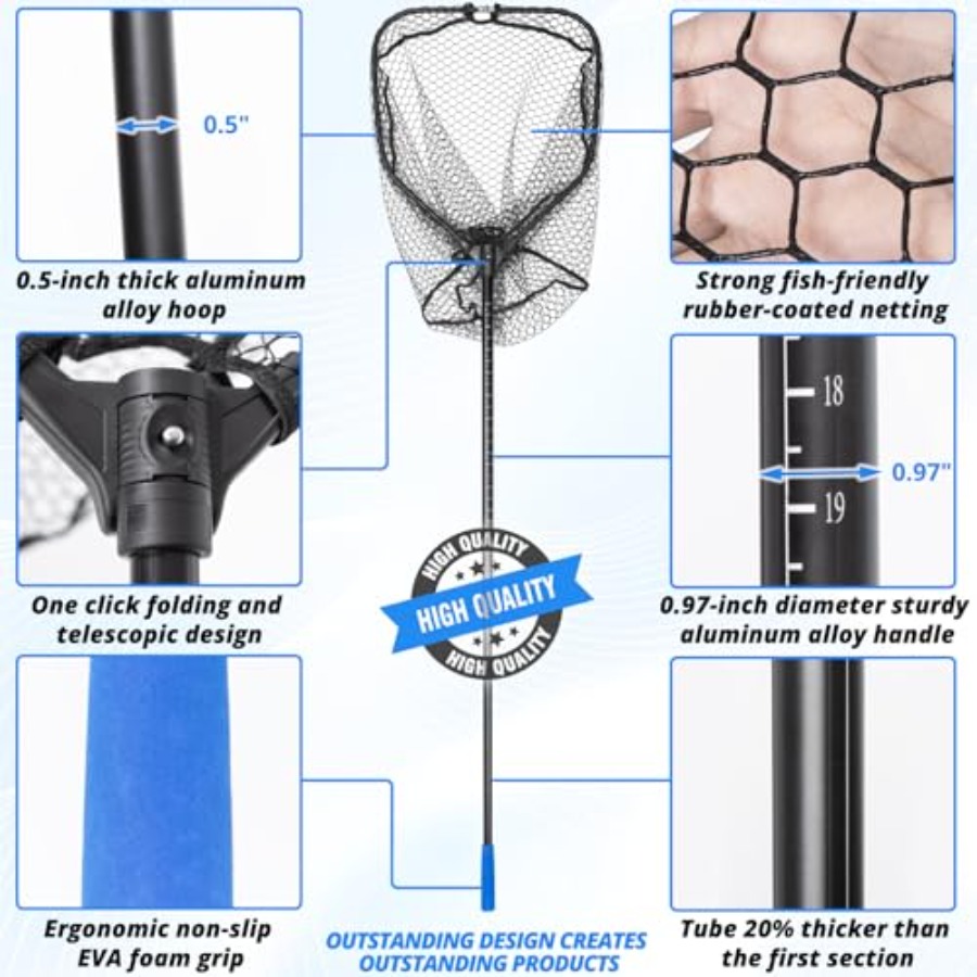 Long Collapsible Landing Net,  - Landing Net Telescopic reseña y precio