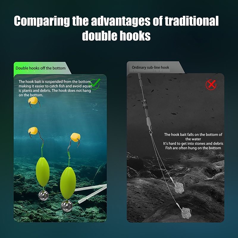 Double Hook Fishing Hair Rigs  - Fishing Equipment Jet reseña y precio