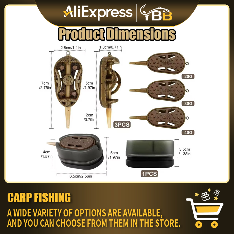 5PCS Inline Method Feeder Set  - Fishing Equipment Bait reseña y precio